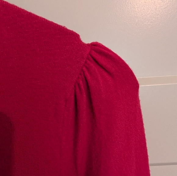 Tommy Hilfiger Women's Turtleneck Sweater M Hot Pink Bunched Shoulder Sleeve NWT - Picture 7 of 11